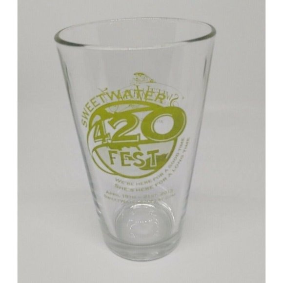 SweetWater Brewing 420 Fest Conical Pint GLASS 2013 Atlanta Ga Souvenir Pint EUC - Picture 1 of 8